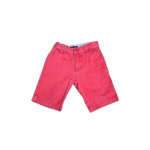 Nautica Boys Red Cotton Blend Shorts Size 4T With Adjustable Waistband & Back Po